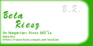 bela riesz business card